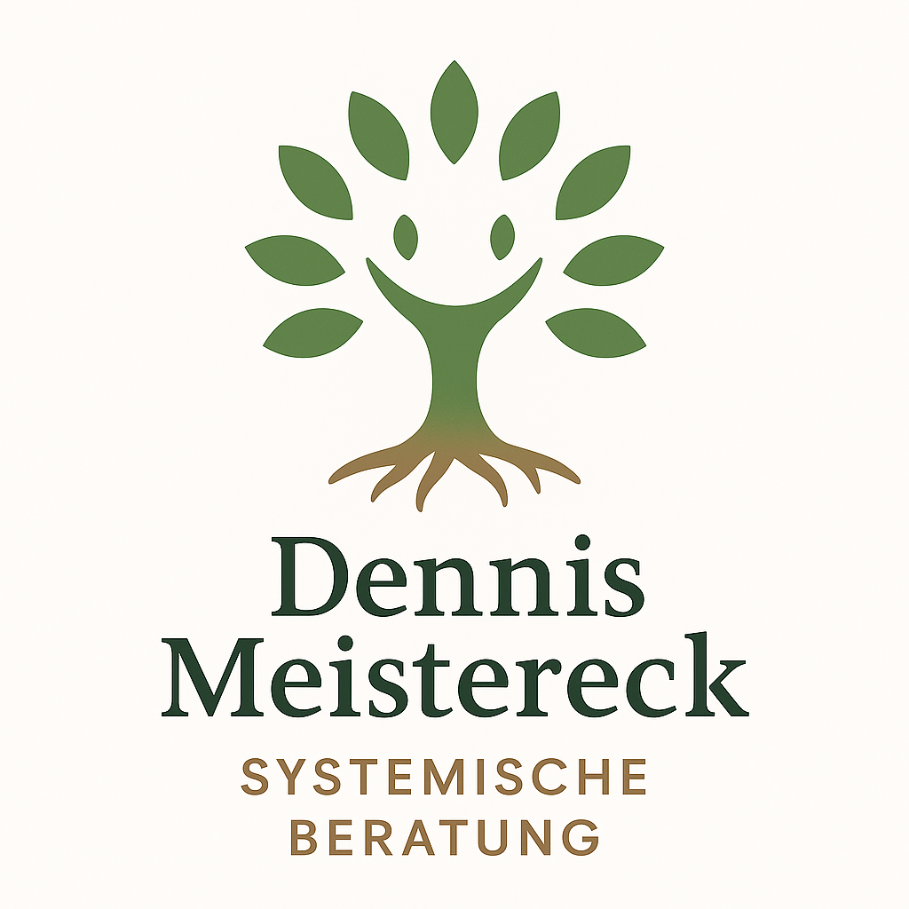 Stilisiertes Baum-Logo mit Menschensilhouette – Symbol für Wachstum und Verbindung