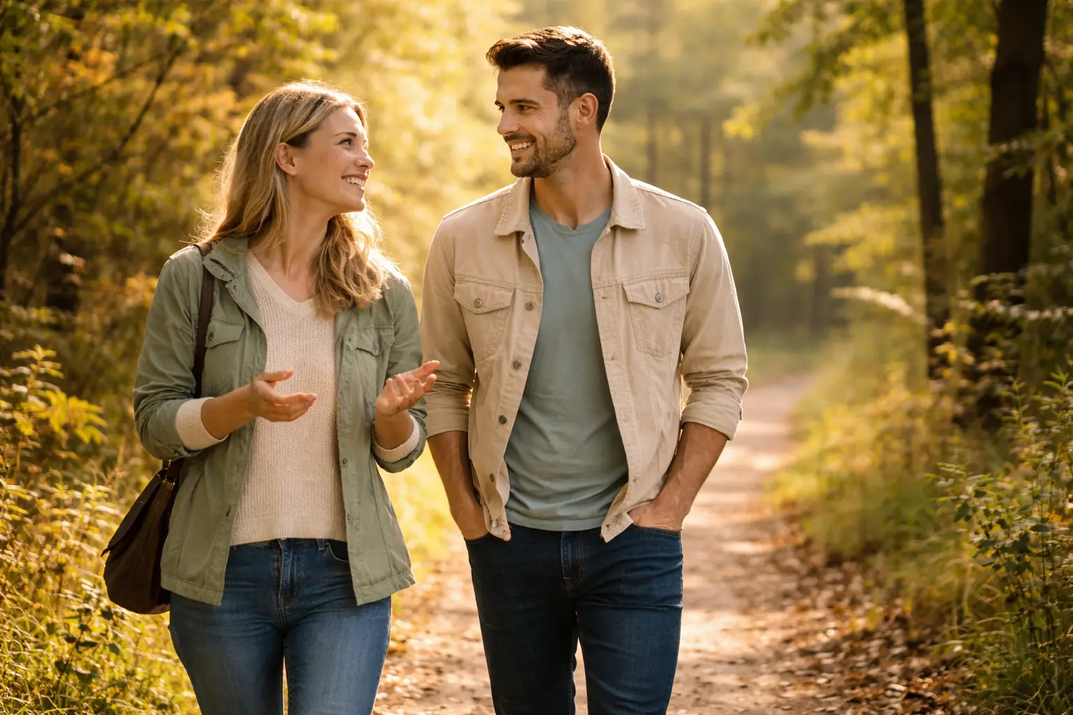 Dating Coaching Gespräch beim Walk and Talk in der Natur im Raum Nürnberg