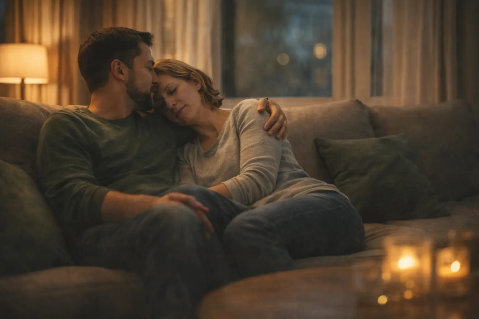 Eheberatung Nürnberg 4 Paar zeigt Nähe und emotionale Sicherheit in ruhiger Umgebung