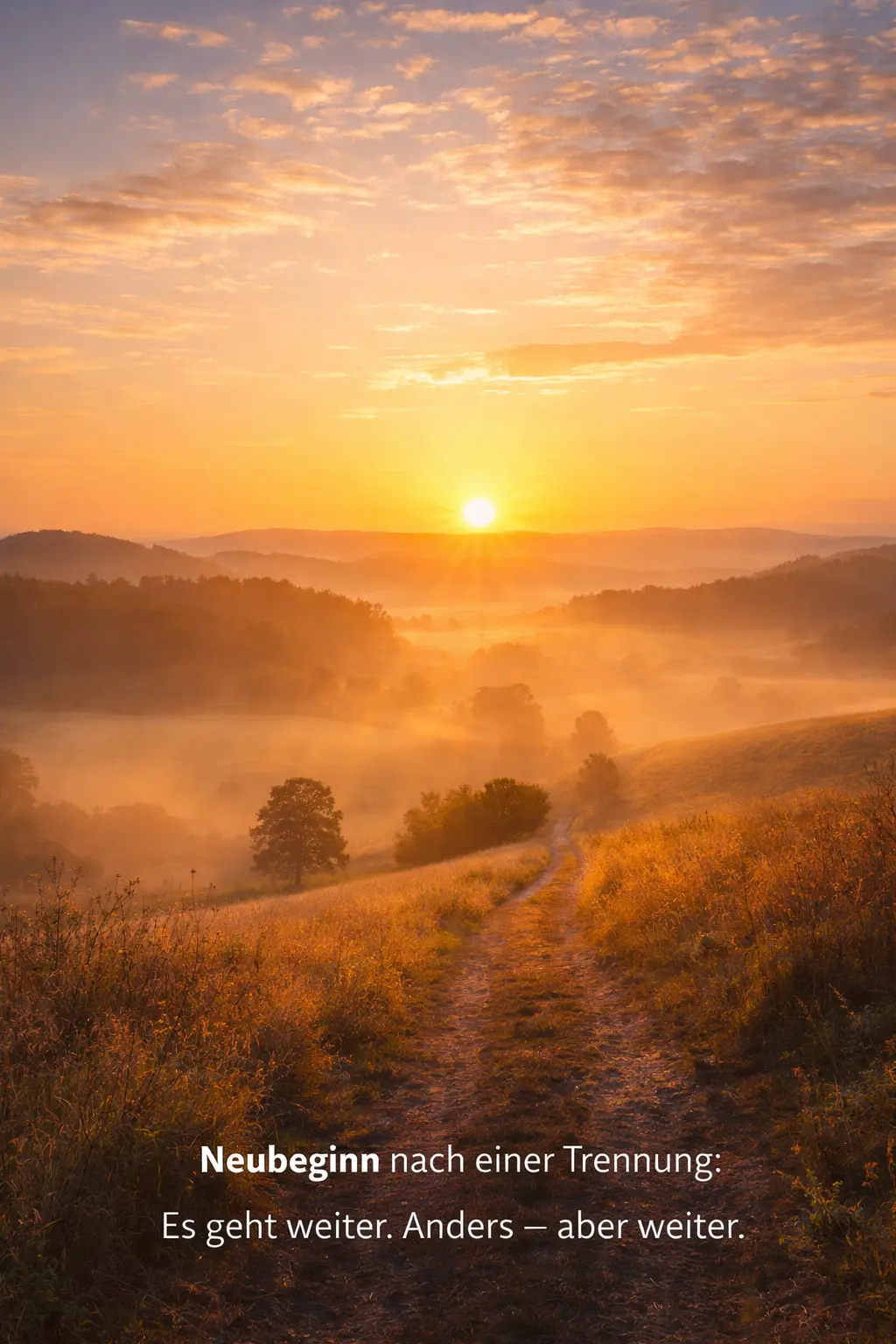 Sonnenaufgang symbolisiert emotionalen Neuanfang nach Liebeskummer