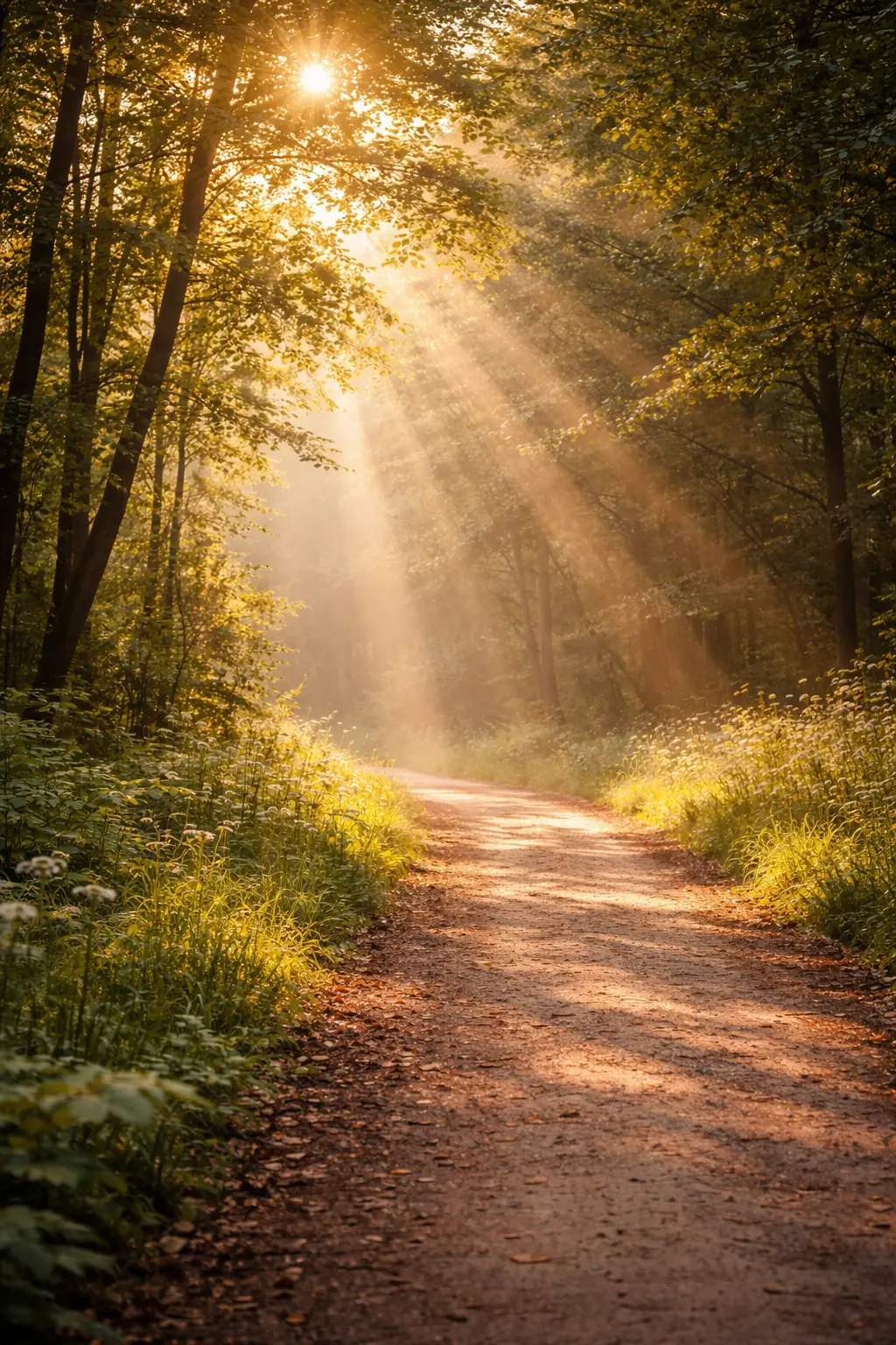 Sonnenlicht fällt durch Wald und symbolisiert Neuanfang in Beziehung und Partnersuche