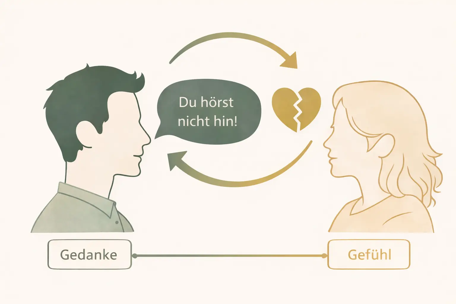 Akustiker für Beziehungen 3 Illustration eines Kommunikationsmodells zwischen zwei Partnern