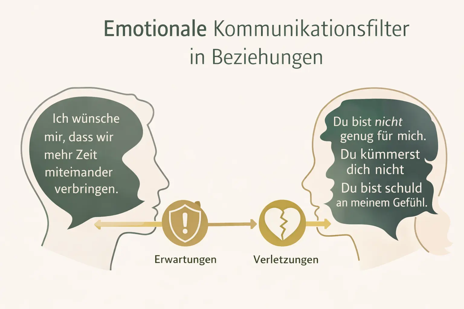 Akustiker für Beziehungen 2 Infografik zu emotionalen Kommunikationsfiltern in Beziehungen