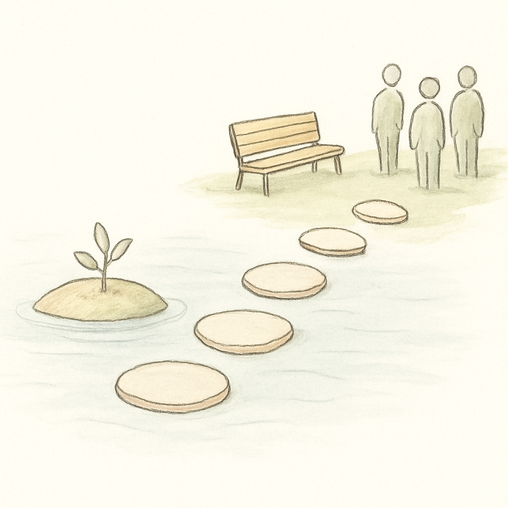 soziale Nähe Schritt für Schritt aufbauen