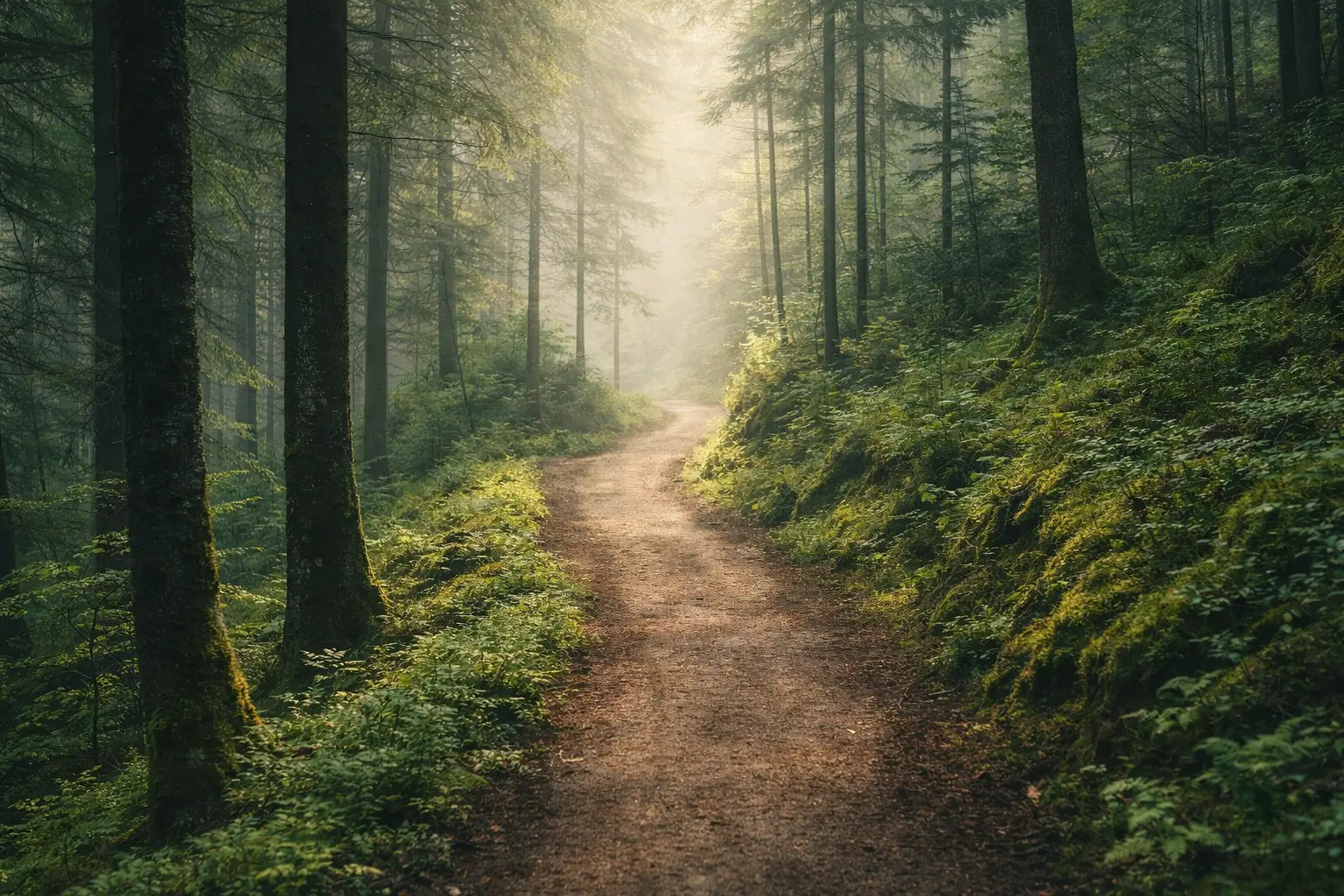 Waldweg als Symbol für neue Perspektiven und persönliche Orientierung