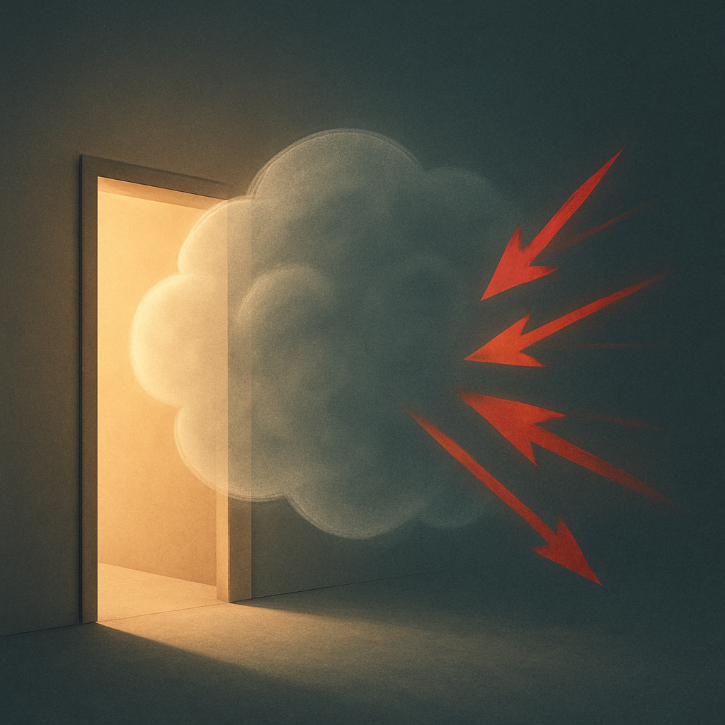 Stilles Gespräch am Abend mit spürbarer innerer Distanz