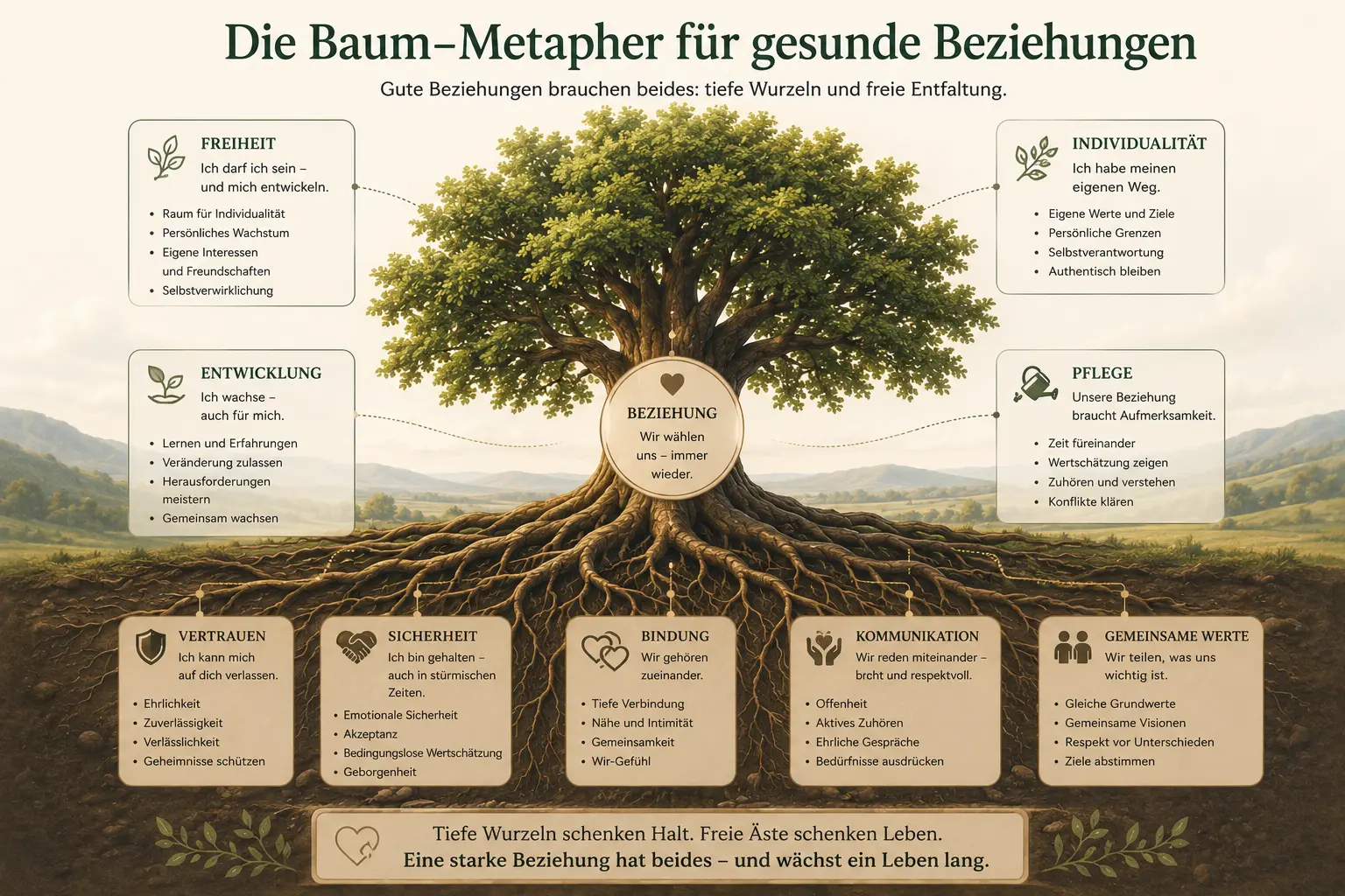 Faszinierende Nähe und Distanz in Beziehungen: 5 starke Schritte 20 Baum-Metapher für Nähe und Distanz in gesunden Beziehungen