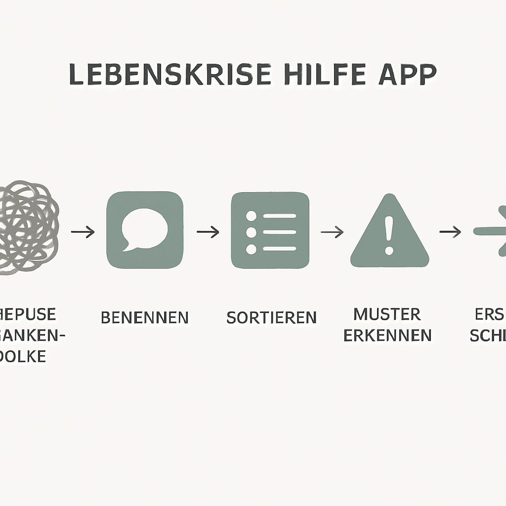 Visuelle Prozessdarstellung von diffusem Druck zu sortierten nächsten Schritten