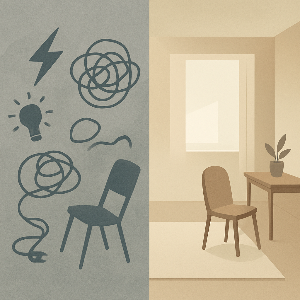 Raumgefühl zwischen Reibung und Ruhe