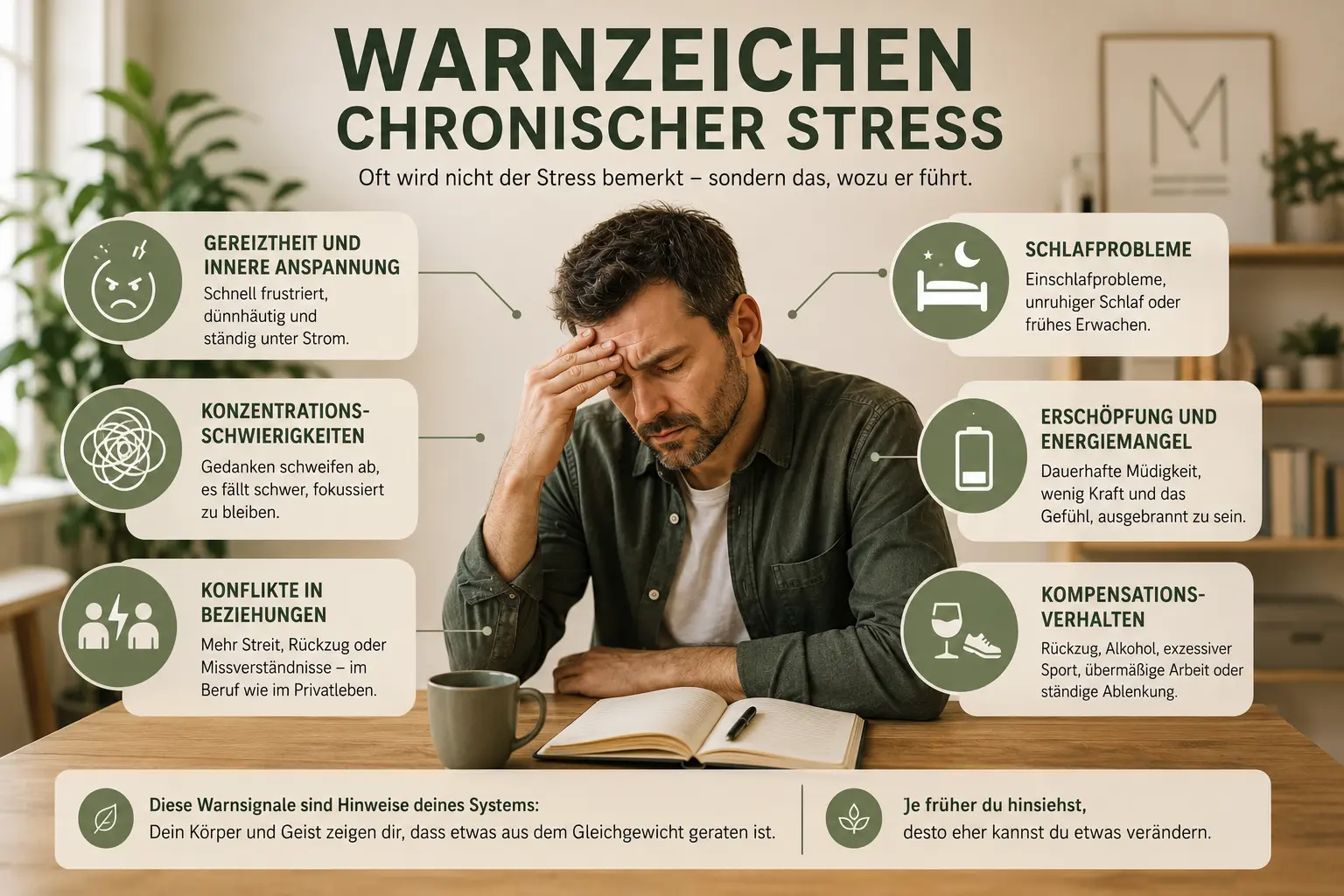 Chronischer Stress 9 Chronischer Stress als Warnanzeige des Nervensystems und Hinweis auf ein Sabotagemuster