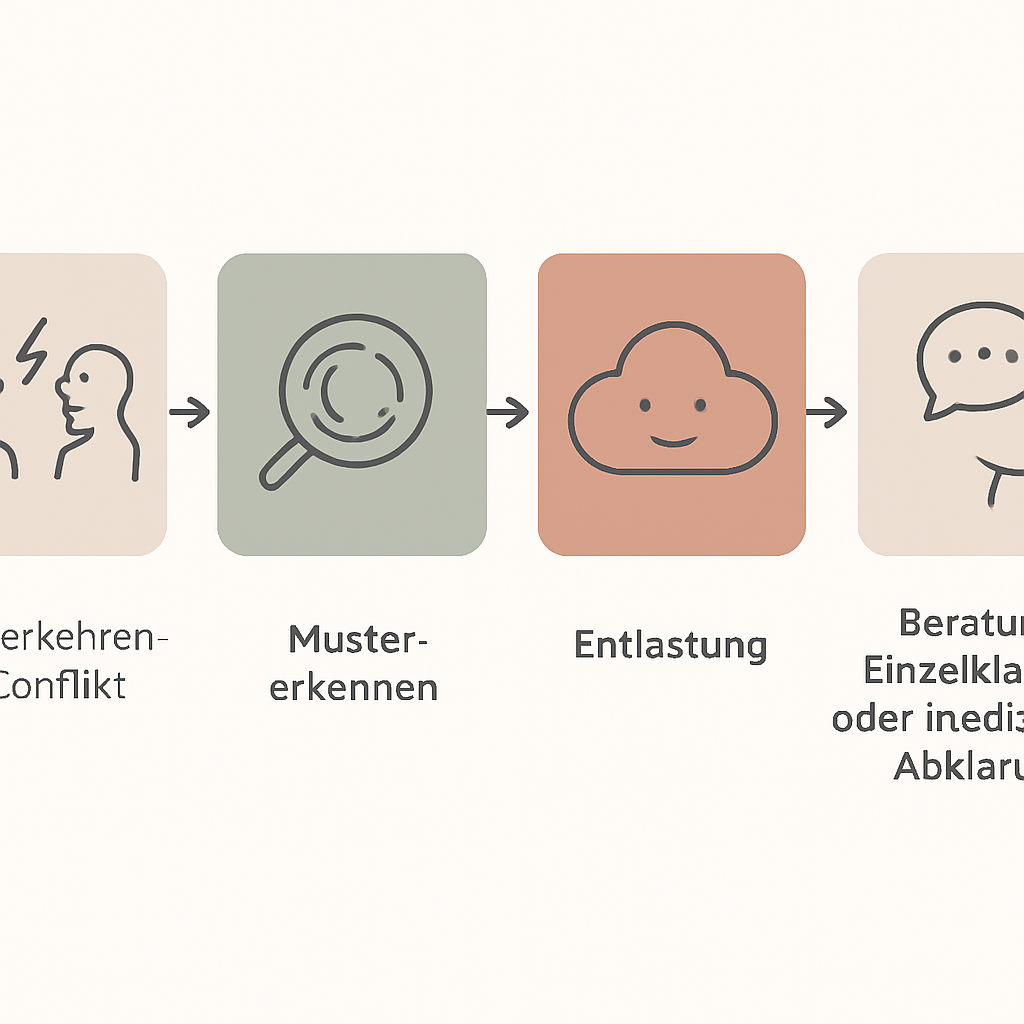 Prozessvisualisierung vom Erkennen eines Musters bis zum nächsten sinnvollen Schritt